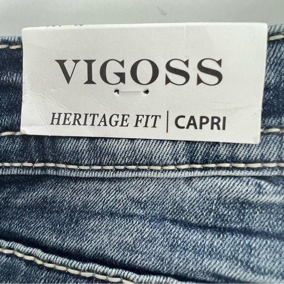 NWT VIGOSS HERITAGE FIT Women’s Blue Jean Capris Sz 2 Medium Wash Stretch Pocket - Picture 10 of 14